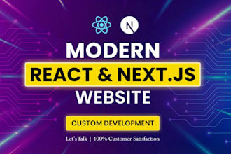 develop a responsive react and nextjs website or saas