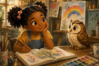 create african america children book illustration, children picture book