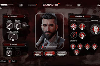 design unreal engine ui, unity game , 2d 3d menu hud, mobile PC web