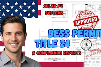 provide title 24 energy reports and bess solar permit stamps