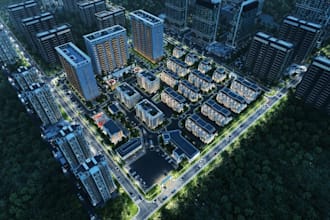 develop modern high rise building,urban tower external, 3d apartment render, skp