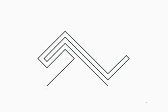 do 3 modern line art text or badge logo design