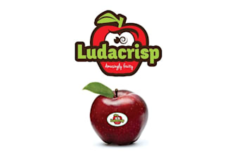 design luda crisp apple product brand logo