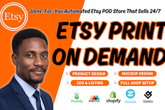 create automated etsy print on demand shop with printful, printify and more