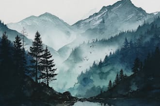 paint landscapes in watercolor