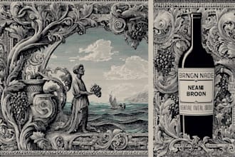 design vintage engraving illustration for wines labels, etc