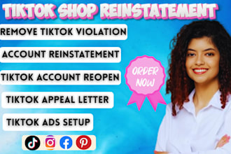 fix tiktok shop suspension, tiktok reinstatement tiktok violation appeal letter