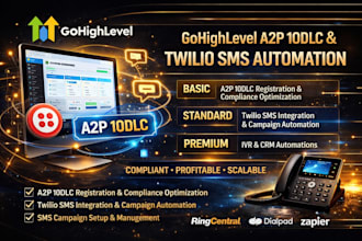 set up ghl a2p 10dlc, twilio sms automation, workflows and campaigns