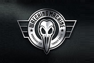 design mascot hunting company skull logo with t shirt brand