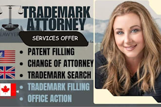 conduct trademark search, file uspto trademark, and patent application