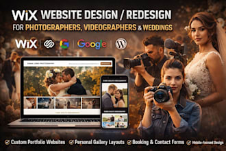 design or redesign wix pixieset website portfolio photography videographers