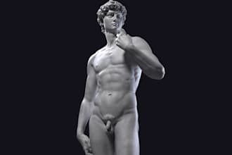 resculpt 3d human model,printable david statue,nsfw character,zremesh figurine