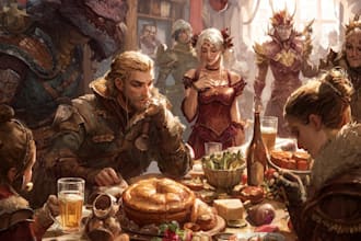 draw your dnd group party illustration