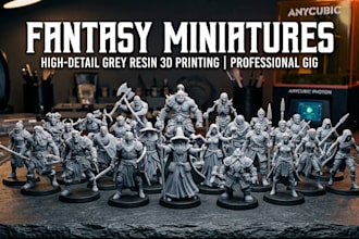 sculpt fantasy miniatures and tabletop characters for 3d printing