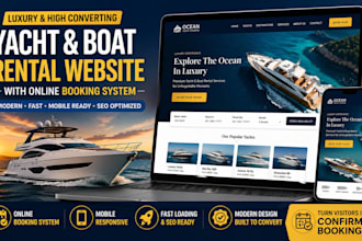 design yacht website, boat website, boat rental  rental booking website