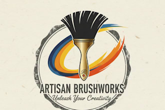 design a creative and professional brush logo for your brand