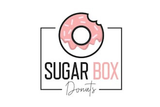 design clean modern rebranding iconic gourmet donuts shop logo