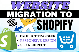 migrate zencart woocommerce zyro magento  site123 to shopify website migration
