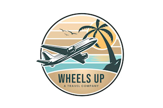 create a retro and vintage premium travel agency logo design