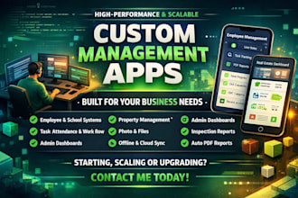 build employee management app, school management app, real estate app