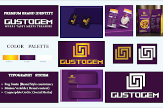 design premium brand identity with packaging and social media designs