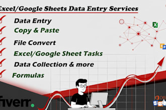 do data entry of excel, copy paste, typing