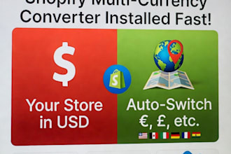 install shopify currency converter with auto switch and multi currency