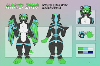 draw furry reference sheet fursona oc furry character ref sheet anthro ref sheet