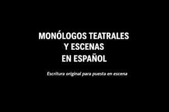 writing monologues and theatrical scenes in spanish