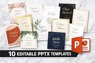 10 editable luxury wedding invitation templates pptx