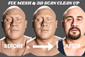fix 3d mesh repair stl file repair 3d scan cleanup retopology for 3d printing