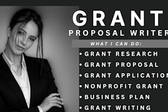 do grant writing, grant research, and proposal editing for nonprofit or business