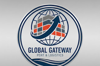 design a professional containers logo for your port or shipping brand