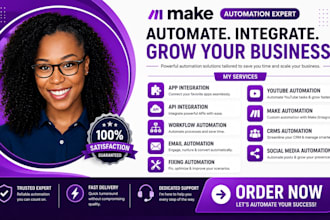 build or fix make com automation, make com automation expert, make com