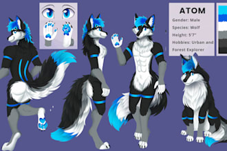 draw furry ref sheet, furry reference sheet, fursona, anthro ref sheet, oc