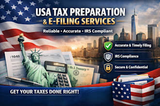 prepare and e file US tax returns for individual and business 1040, 1120, 1065