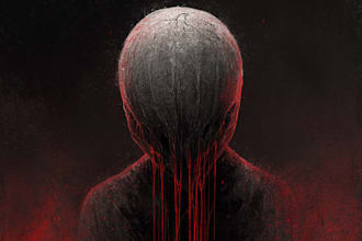 do a creepy and dark horror art illustration