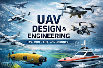design, engineer uav, vtol, auv, asv aerodynamic analysis and unmanned system