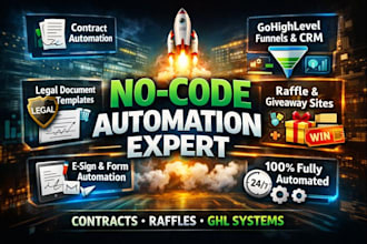create no code contract automation website raffle ghl legal doc template website