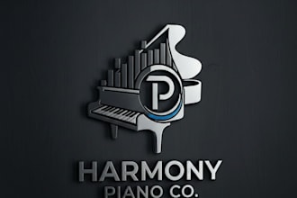 design a classy and professional piano logo for your brand
