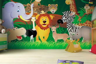 design an amazing wall mural for kids room, school hospital
