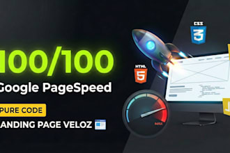 build a fast pure HTML CSS js landing page that converts