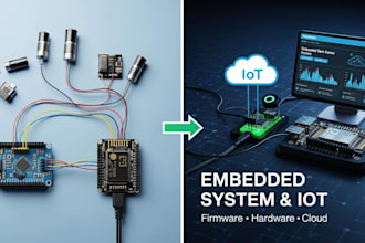 develop embedded system and iot solutions using arduino, esp32, stm32