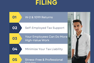 prepare and e file USA tax returns for personal, llc and corporate