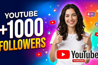 provide you 1000 youtube followers
