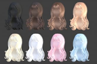 create roblox hair modelling, custom roblox ugc, hair model and accessories