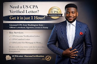 write verified CPA letter, income letter, expense ratio letter, mortgage letter