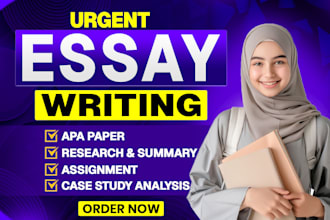 do urgent essay writing as an essay writer on any topic