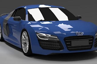 create realistic 3d car modeling car rendering, sport car, for 3d printing