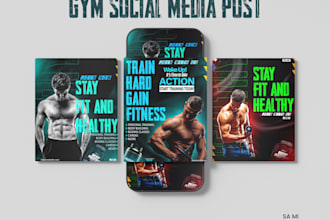 do design modern gym and fitness social media posts